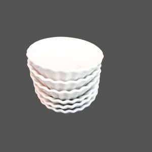 Coupelles mini tarte en faïence blanche – lot de 6