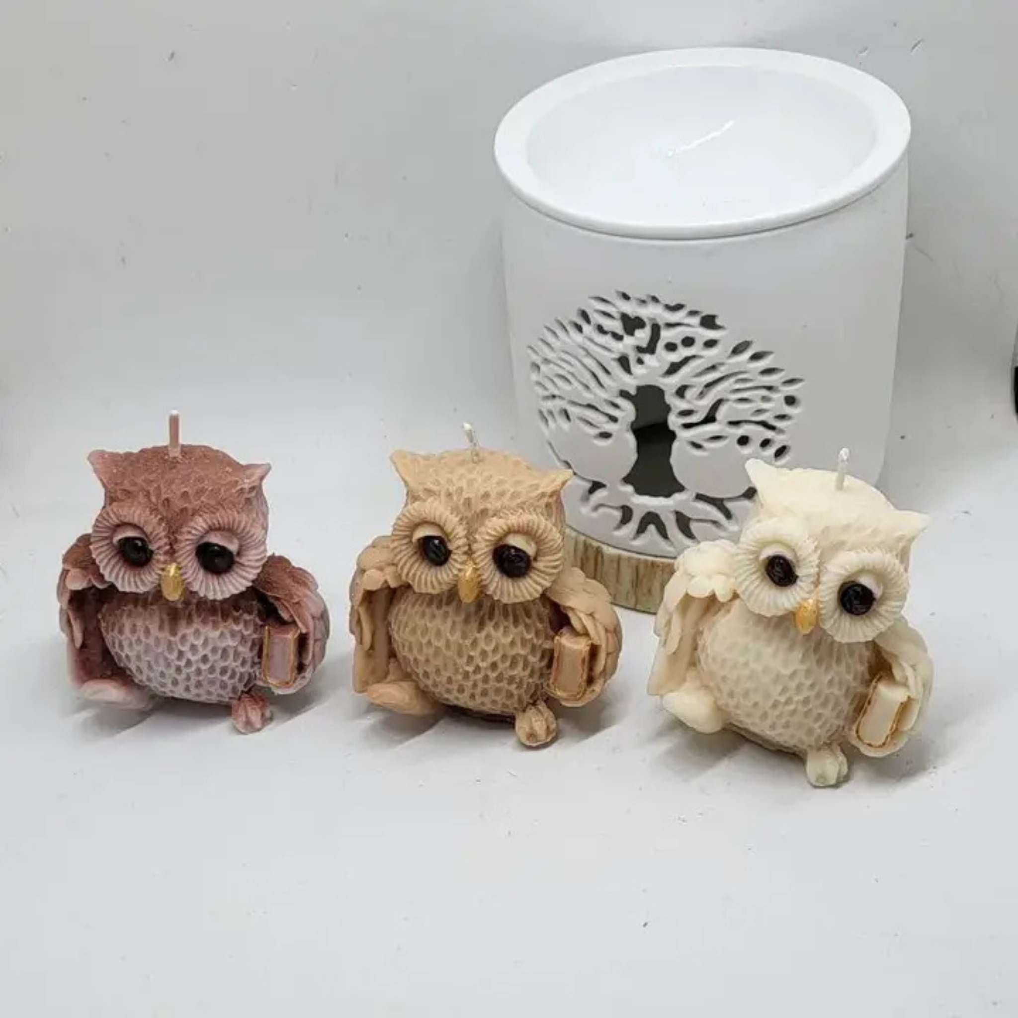 Bougie décorative Juliette la chouette en cire végétale, artisanale et made in France
