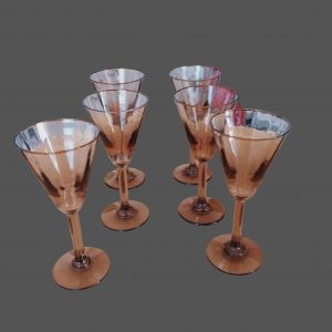 Lot de 6 verres à liqueur vintage marron et doré