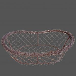 Petite panière en fil de fer gris – style vintage – rangement ou décoration – très bon état