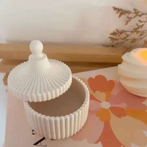 Pot vide-poche Amelia en Jesmonite fait main, couleur neutre