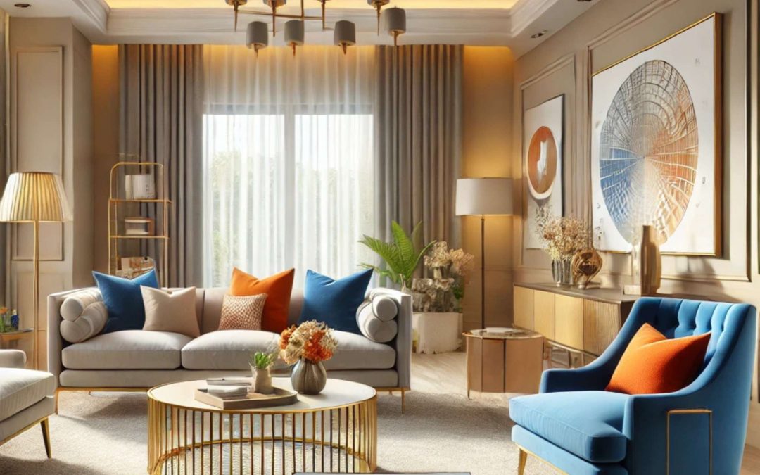 Harmonisation des couleurs : palette de couleurs complémentaires et contrastées dans une pièce, créant une atmosphère cohérente et agréable.