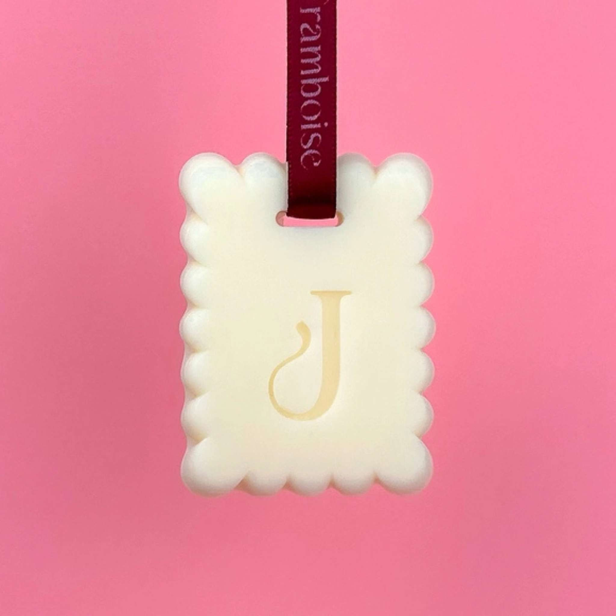 Biscuit parfumé Framboise à suspendre en cire d’olive naturelle – fabrication artisanale française