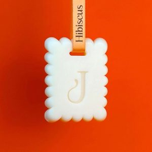 Biscuit parfumé Hibiscus à suspendre en cire d’olive naturelle – fabrication artisanale française