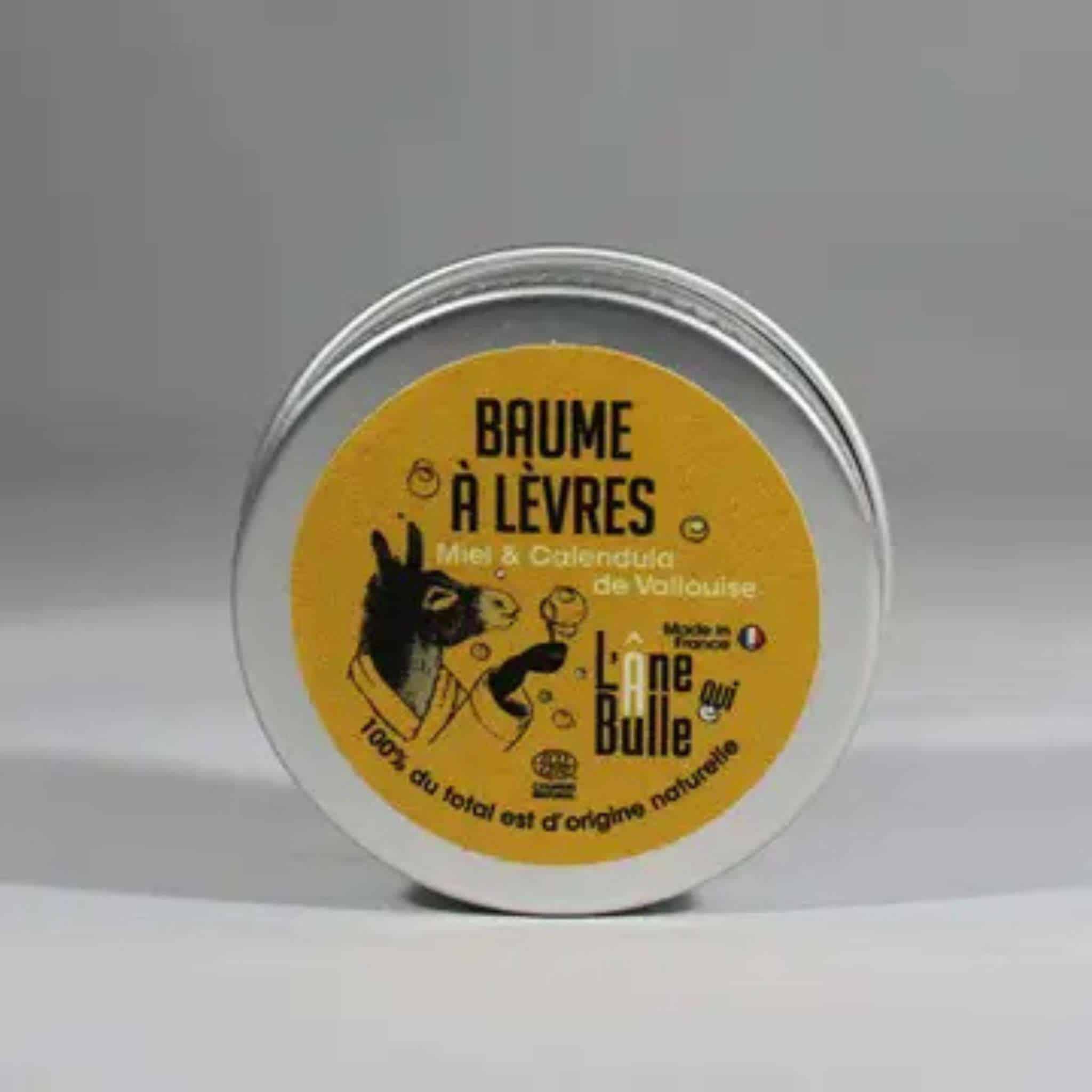 Baume à lèvres miel calendula de Vallouise en pot de 18 g – soin naturel hydratant et réparateur