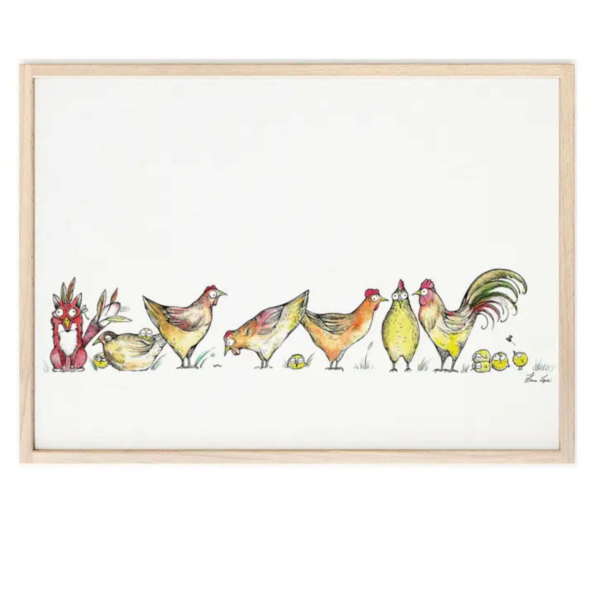 affiche renard en fourrure de poulet