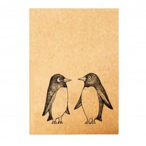 carnet papier recyclé pingouins love story