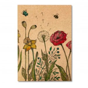 carnet papier recyclé prairie fleurie