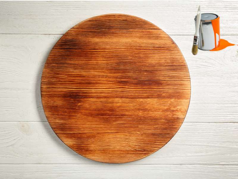 Plateau en bois préparé pour centre de table DIY”