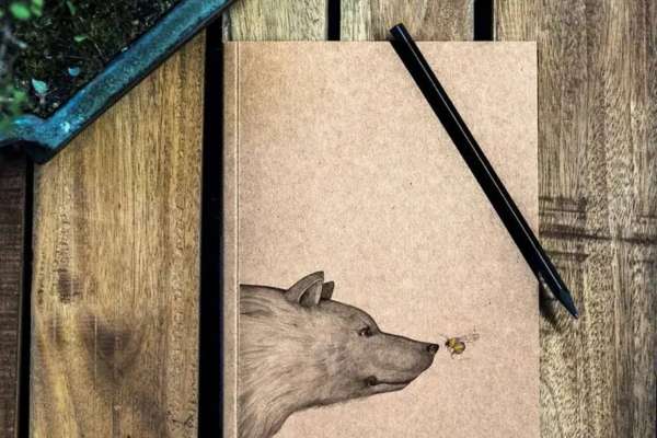 carnet papier recyclé prairie fleurie présentation