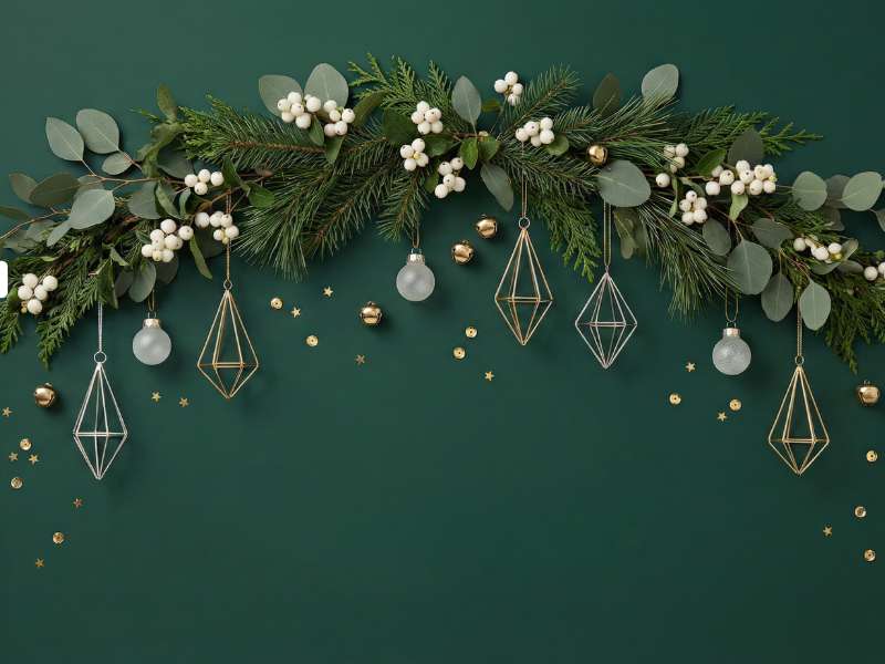 décoration lumineuse de Noël dans des tonalités vert sapin