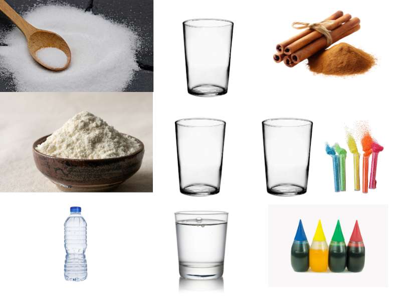 "Ingrédients pour fabriquer de la pâte à sel : farine, sel et eau"