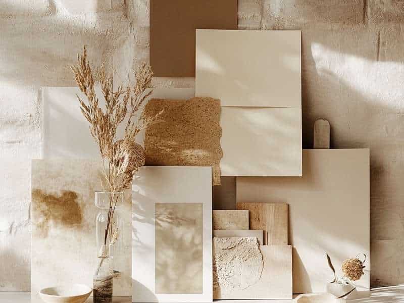 palette de couleurs naturelles pour décorer un sapin de Noël