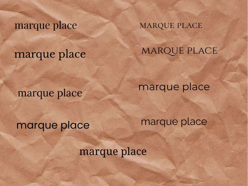typographie pour un marque place