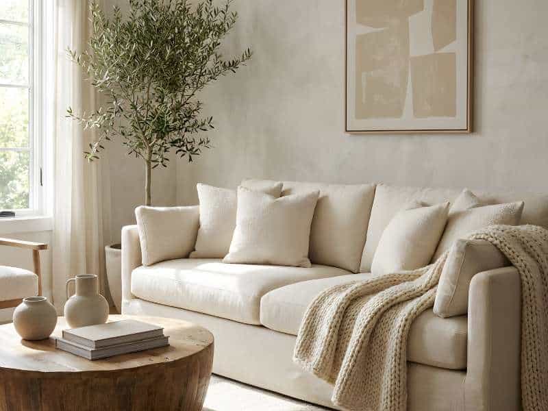 Nuances de blanc chaud Cloud Dancer, couleur Pantone 2026 pour une déco douce et lumineuse