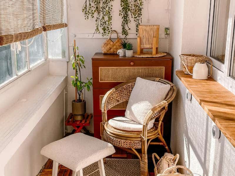 textiles cosy pour petit balcon tapis extérieur coussins